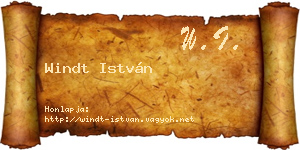 Windt István névjegykártya